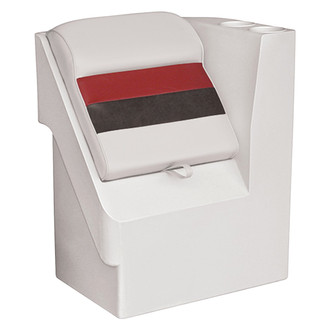 Wise® - Deluxe Series 29.25" H x 17" W x 23.75" D White/Red/Charcoal Right Radius Pontoon Lean Back Recliner
