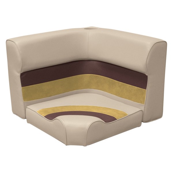 Wise® - Deluxe Series 18.25" H x 25.375" W x 32.75" D Sand/Chestnut/Gold Pontoon Radius Corner Seat Cushion Set