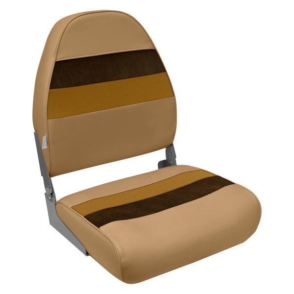 Wise® - Deluxe Series 21.25" H x 17" W x 21" D Sand/Chestnut/Gold Pontoon High Back Boat Seat