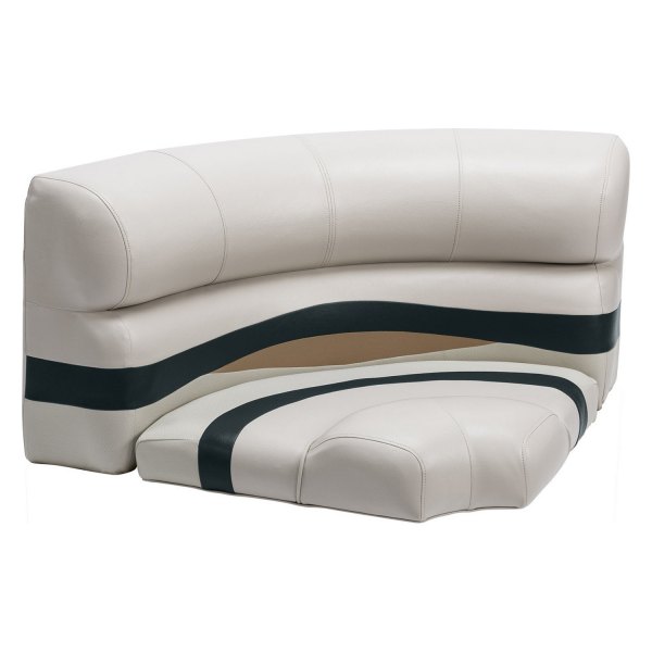 Wise® - Premier Pontoon 30" H x 32" W x 32.5" D Platinum/Poplar Green/Fawn Bow Radius Corner Seat Cushion Set