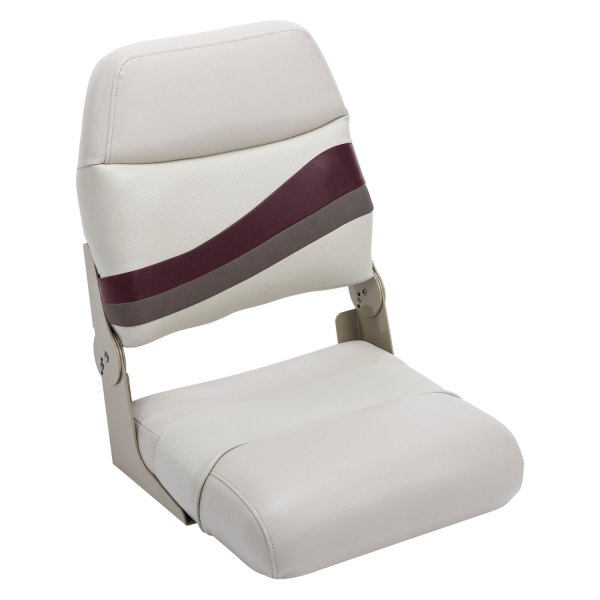 Wise® - Premier Pontoon 19.5" H x 17" W x 16" D Platinum/Wineberry/Manitee High Back Fishing Seat