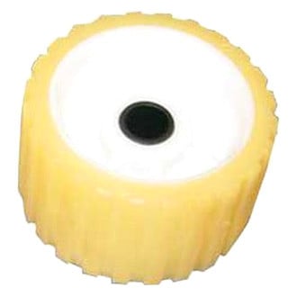 Yates Rubber® - 5" L x 3" D Yellow Rubber Ribbed Roller for 3/4" Shaft