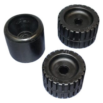 Yates Rubber® - 4-3/8" D Black Rubber Ribbed Roller for 5/8" Shaft