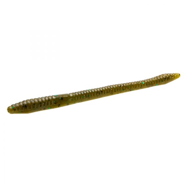 Zoom® - Finesse Worm 4.5" Green Pumpkin/Green Soft Baits, 20 Pieces